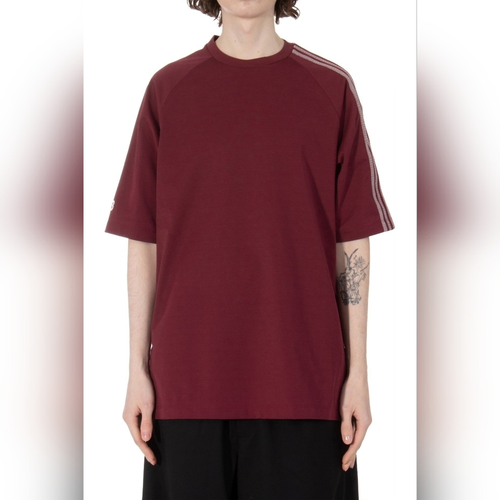 Adidas Y-3 Short Sleeve Tee Burgundy Unisex Size XS Oversized IV5624